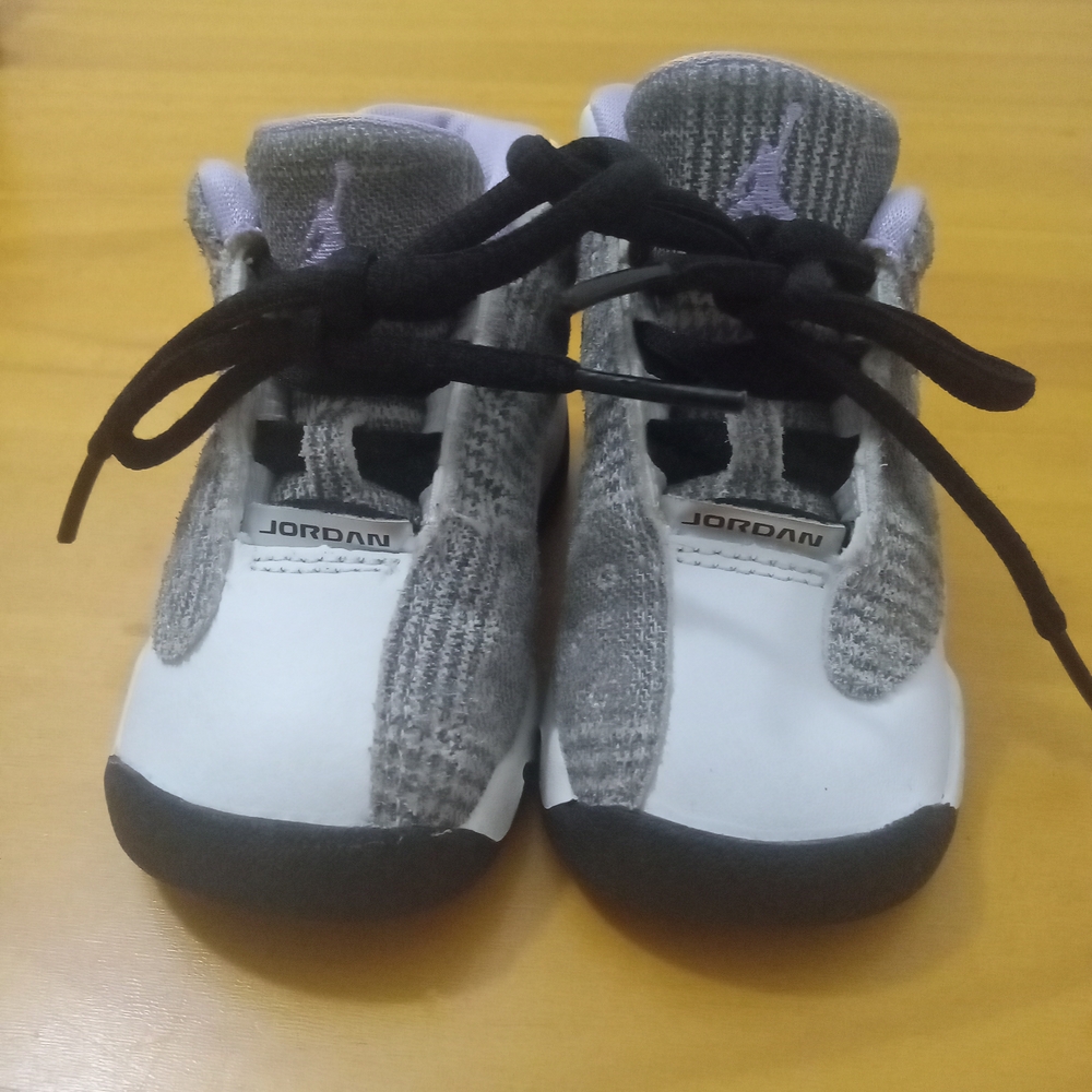 Jordan Gray and White Sneakers Sleek Design